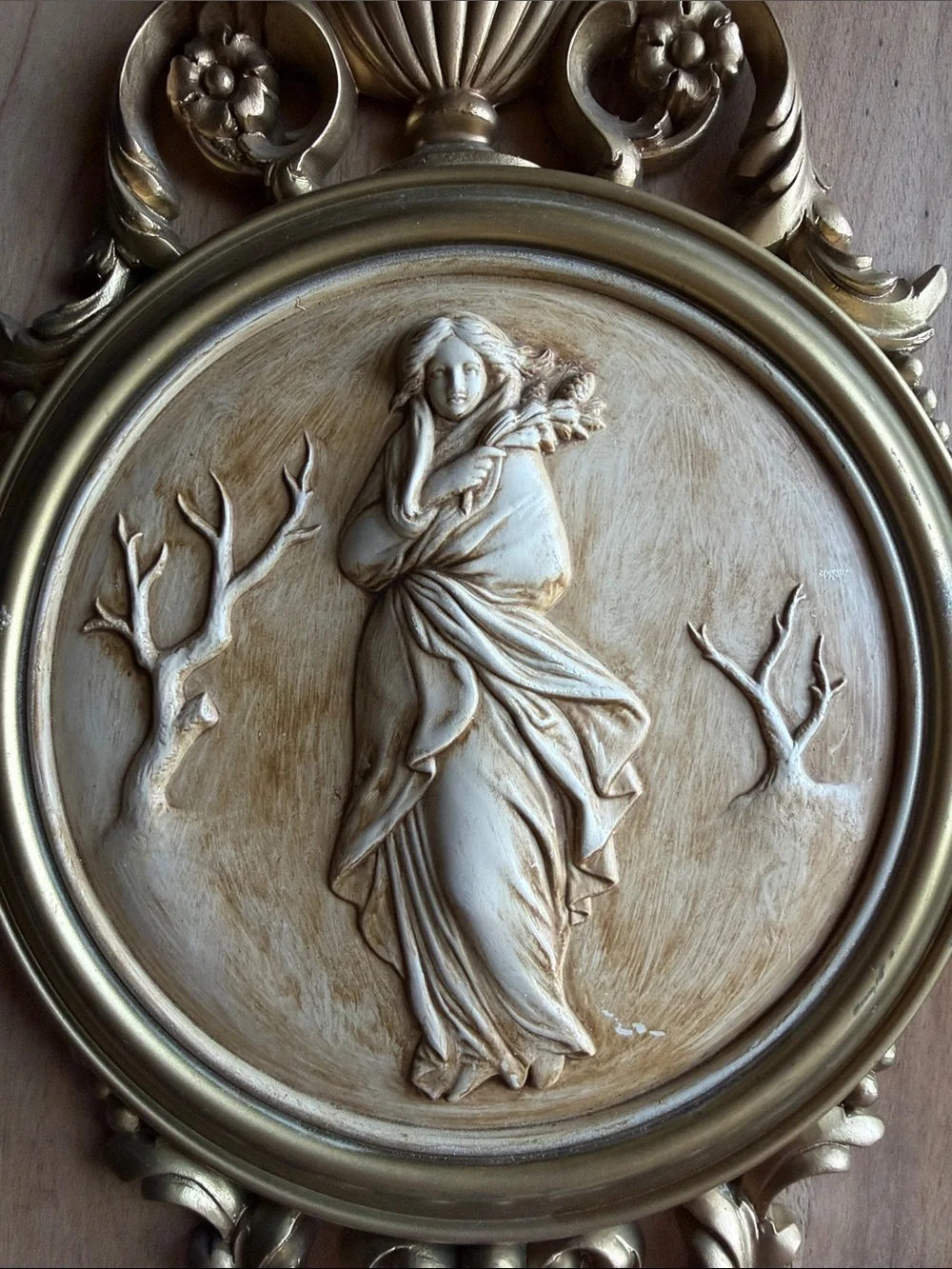 Vintage Dart Industries Neoclassical Gold Wall Plaques- Pair